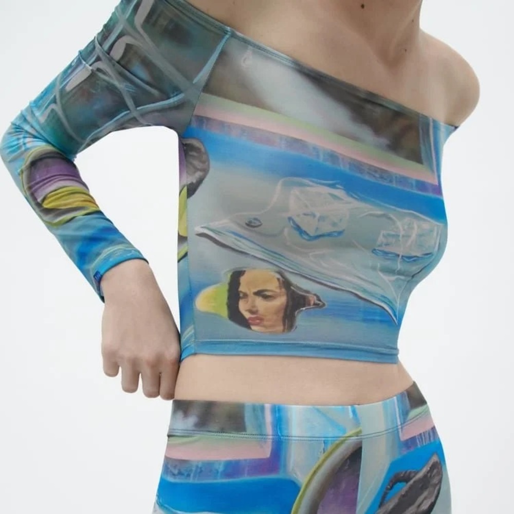 ZARA limited edition off the shoulder mesh top